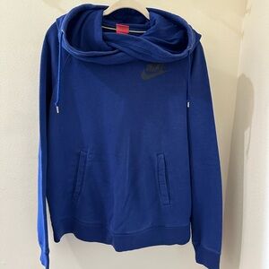 Nike Royal Blue Pullover Hoodie with Cowl Neckline